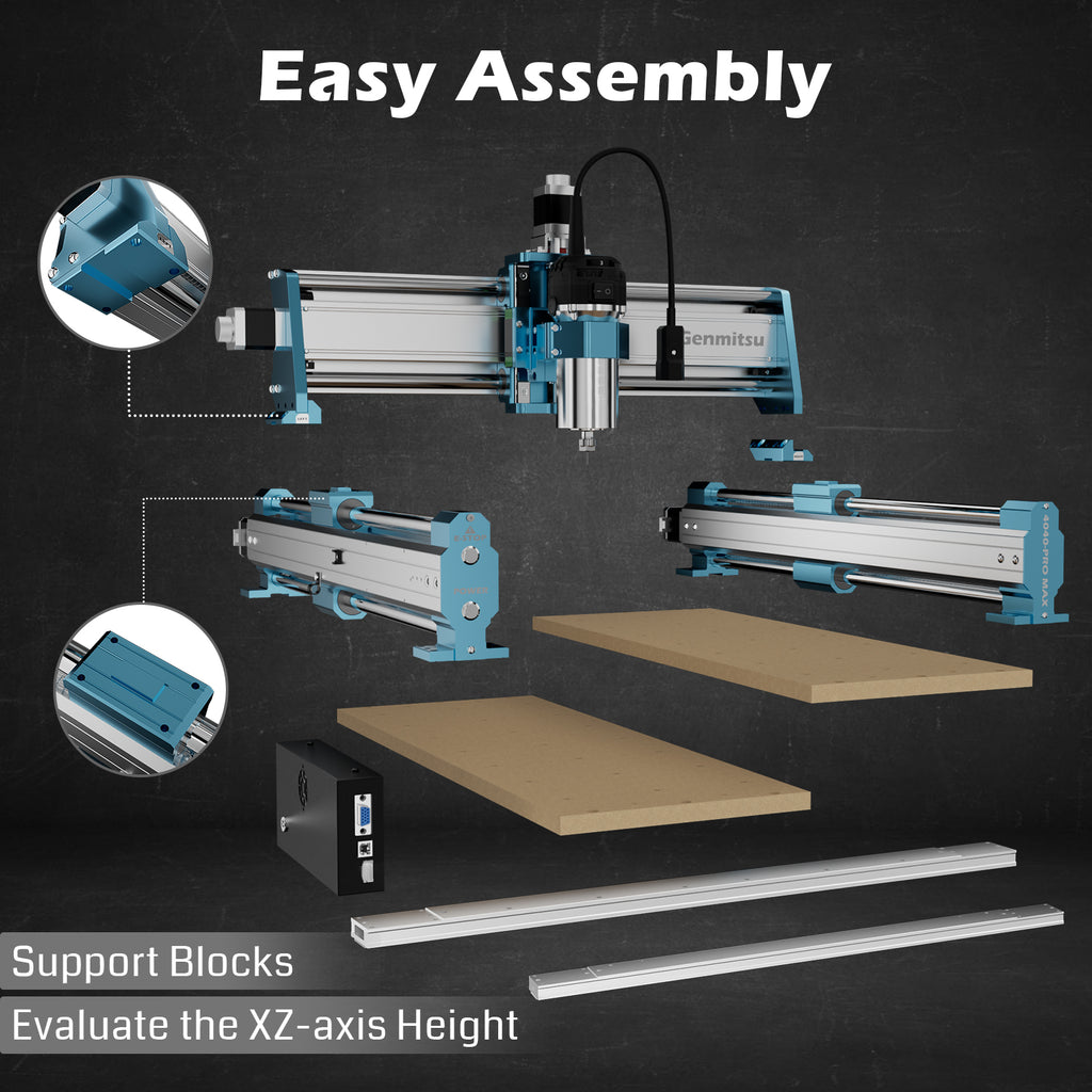 4040-PRO MAX CNC Router, 26.98'' x 26.22'' x 15.35'', 710W Spindle