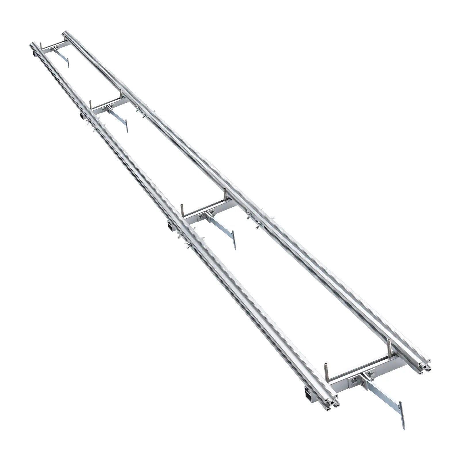 Metal ladder or support structure on a white background